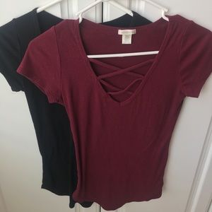 Lot of 2 Form Fitting with Criss Cross Detail